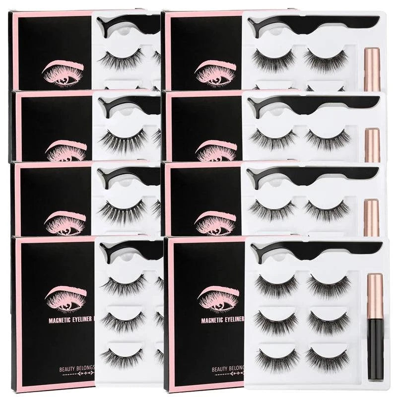 Magnetic Eyelashes Set – Reusable Lashes with Waterproof Eyeliner, Applicator Tweezer & Natural Long-Lasting Look - Home Fads 