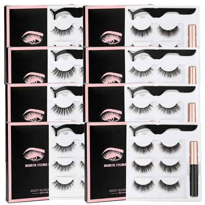 Magnetic Eyelashes Set – Reusable Lashes with Waterproof Eyeliner, Applicator Tweezer & Natural Long-Lasting Look - Home Fads 
