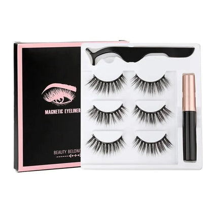 Magnetic Eyelashes Set – Reusable Lashes with Waterproof Eyeliner, Applicator Tweezer & Natural Long-Lasting Look - Home Fads 