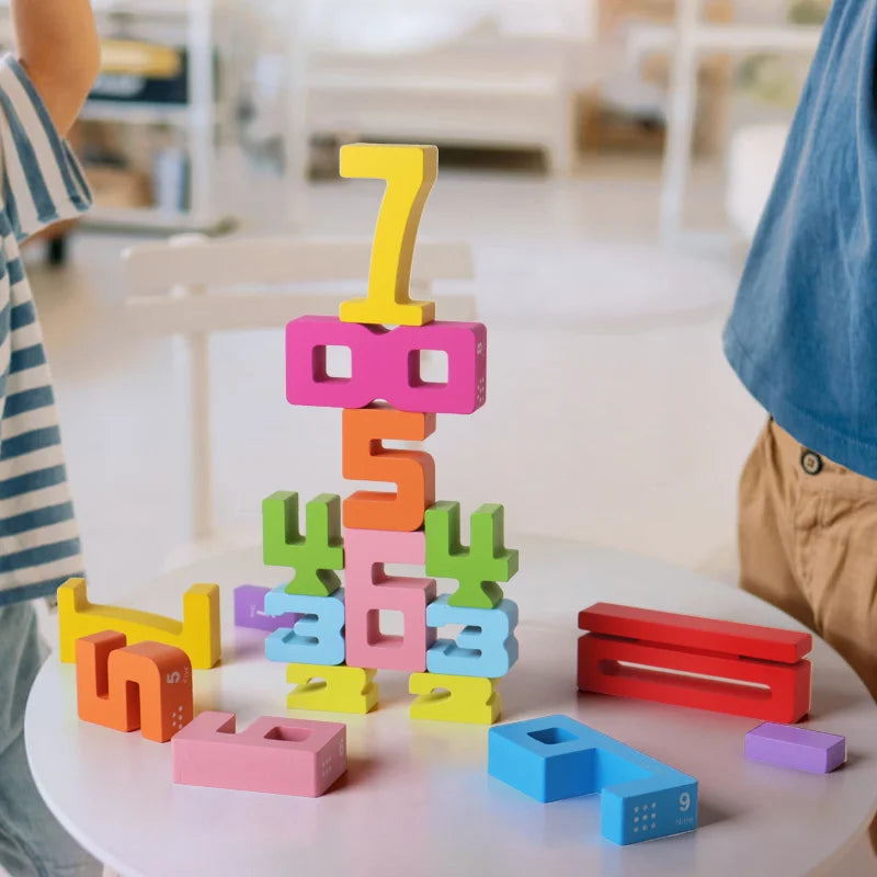 Mathematical Wooden Number Blocks – Montessori Stacking & Problem-Solving Toy for Early Learning - Home Fads 