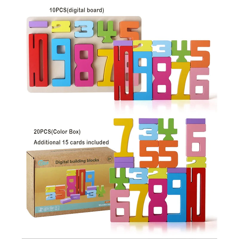 Mathematical Wooden Number Blocks – Montessori Stacking & Problem-Solving Toy for Early Learning - Home Fads 