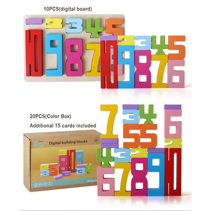 Mathematical Wooden Number Blocks – Montessori Stacking & Problem-Solving Toy for Early Learning - Home Fads 