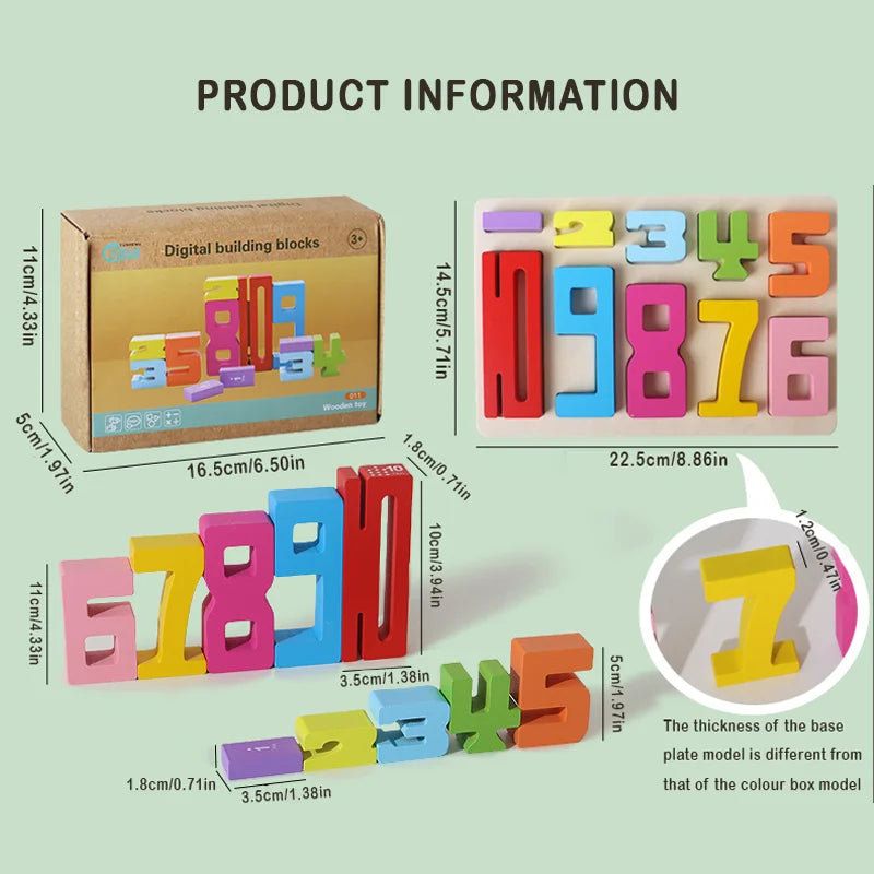 Mathematical Wooden Number Blocks – Montessori Stacking & Problem-Solving Toy for Early Learning - Home Fads 