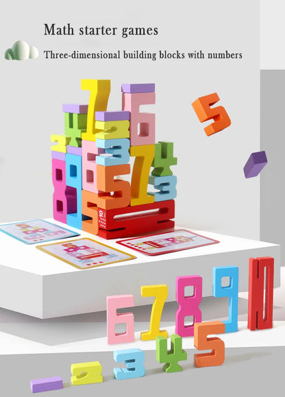 Mathematical Wooden Number Blocks – Montessori Stacking & Problem-Solving Toy for Early Learning - Home Fads 