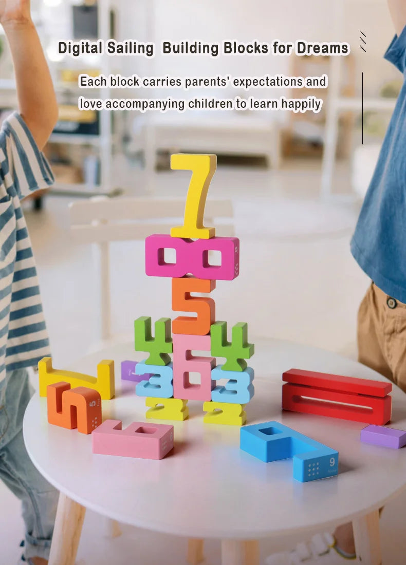 Mathematical Wooden Number Blocks – Montessori Stacking & Problem-Solving Toy for Early Learning - Home Fads 