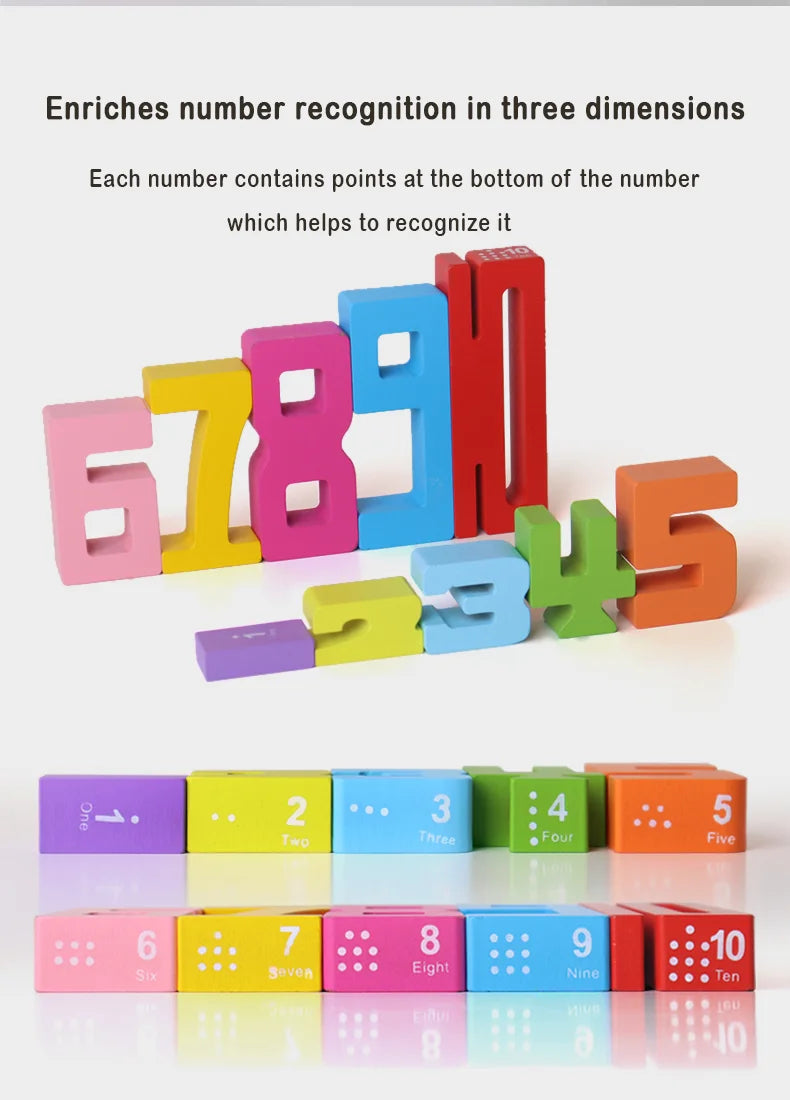 Mathematical Wooden Number Blocks – Montessori Stacking & Problem-Solving Toy for Early Learning - Home Fads 