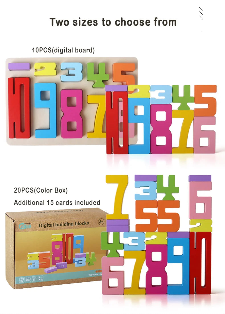 Mathematical Wooden Number Blocks – Montessori Stacking & Problem-Solving Toy for Early Learning - Home Fads 