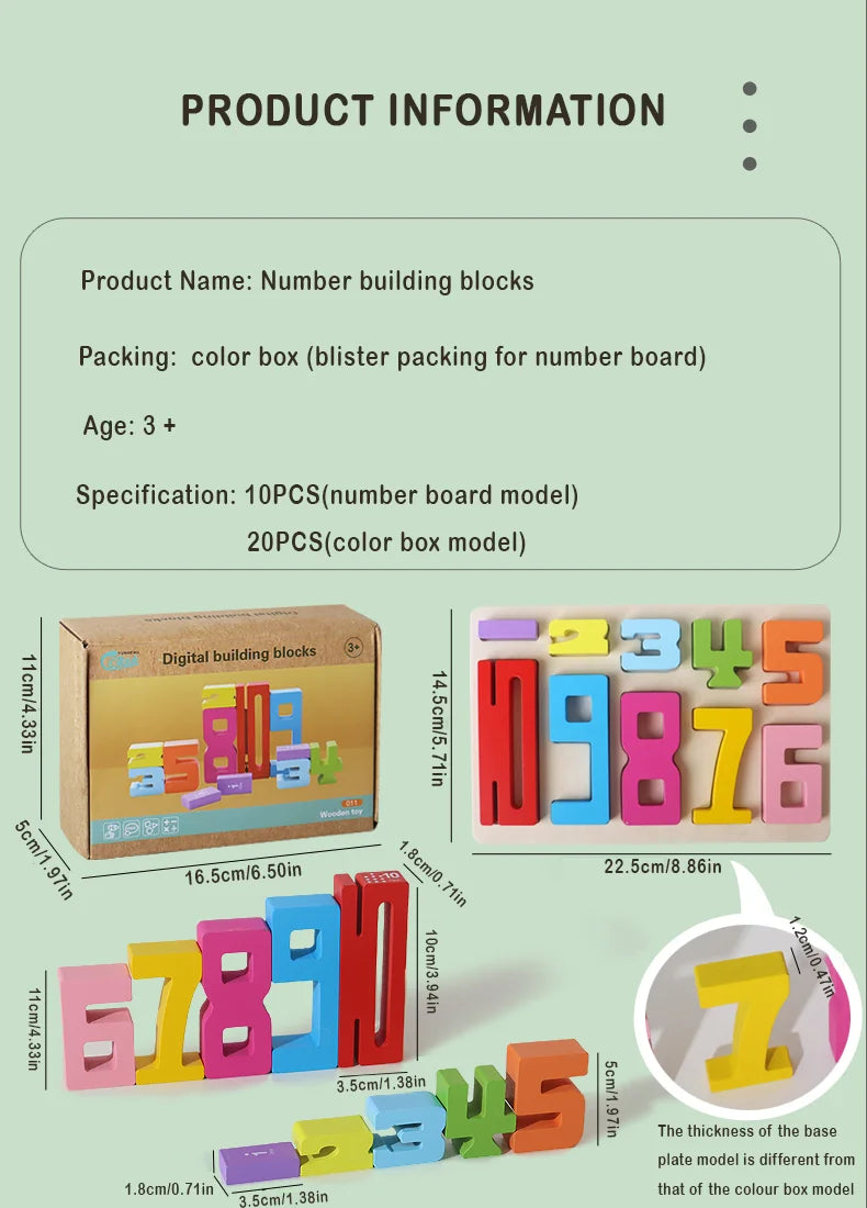 Mathematical Wooden Number Blocks – Montessori Stacking & Problem-Solving Toy for Early Learning - Home Fads 
