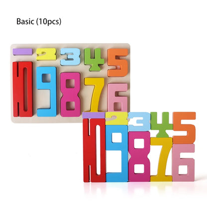 Mathematical Wooden Number Blocks – Montessori Stacking & Problem-Solving Toy for Early Learning - Home Fads 