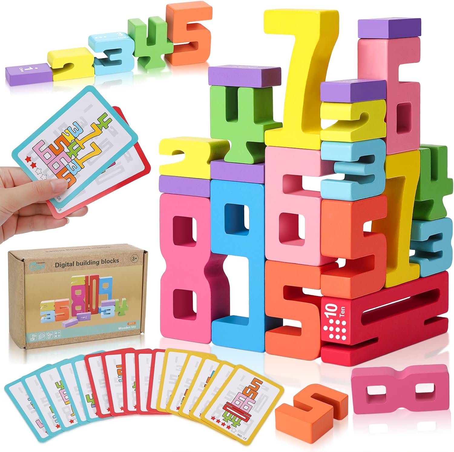 Mathematical Wooden Number Blocks – Montessori Stacking & Problem-Solving Toy for Early Learning - Home Fads