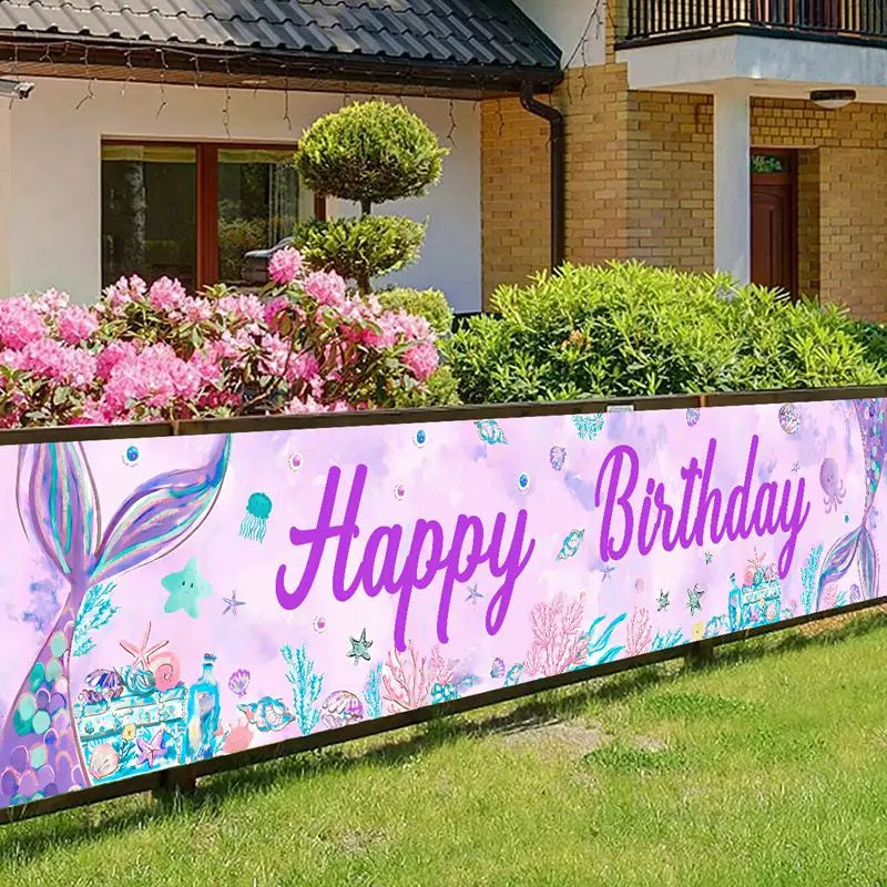 Mermaid-Themed Party Hanging Banner – Under the Sea Birthday and Baby Shower Decoration - Home Fads 