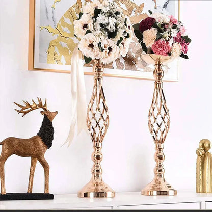 Metal Candle Holder Flower Vase Centerpieces: Perfect for Special Events, Weddings, and Festive Decor - Home Fads 