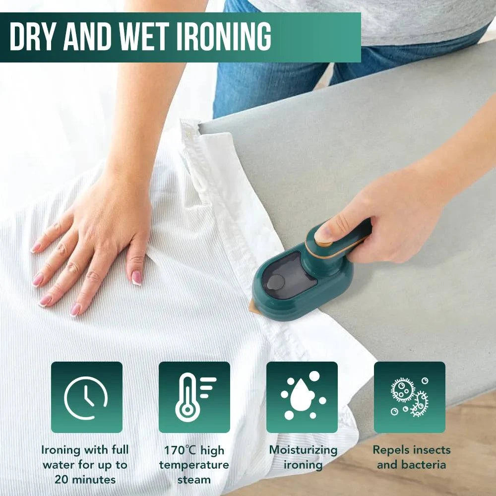 Mini Garment Steamer: Handheld Portable Steam Iron for Home and Travel - Home Fads 