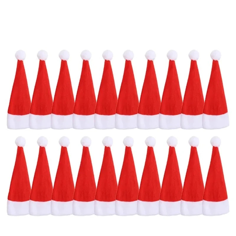 Mini Holiday Hat Cutlery Holders – Festive Covers for Forks, Knives & Spoons – Packs of 5, 10, 20, 30, 50 for Seasonal Parties & Celebrations