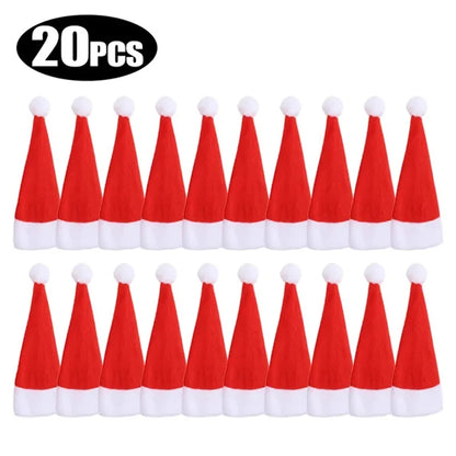Mini Holiday Hat Cutlery Holders – Festive Covers for Forks, Knives & Spoons – Packs of 5, 10, 20, 30, 50 for Seasonal Parties & Celebrations - Home Fads 