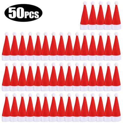 Mini Holiday Hat Cutlery Holders – Festive Covers for Forks, Knives & Spoons – Packs of 5, 10, 20, 30, 50 for Seasonal Parties & Celebrations - Home Fads 