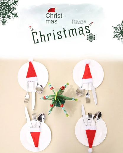 Mini Holiday Hat Cutlery Holders – Festive Covers for Forks, Knives & Spoons – Packs of 5, 10, 20, 30, 50 for Seasonal Parties & Celebrations - Home Fads 