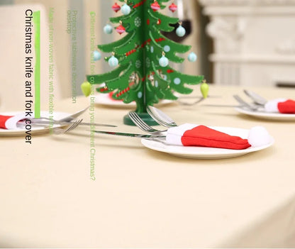 Mini Holiday Hat Cutlery Holders – Festive Covers for Forks, Knives & Spoons – Packs of 5, 10, 20, 30, 50 for Seasonal Parties & Celebrations - Home Fads 