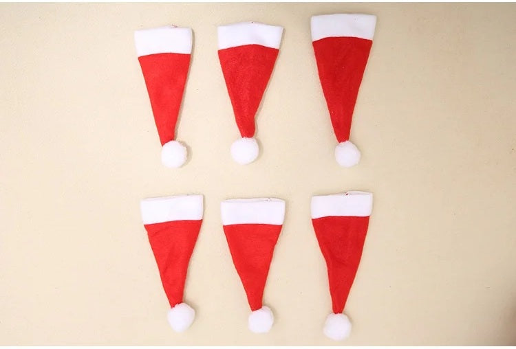 Mini Holiday Hat Cutlery Holders – Festive Covers for Forks, Knives & Spoons – Packs of 5, 10, 20, 30, 50 for Seasonal Parties & Celebrations