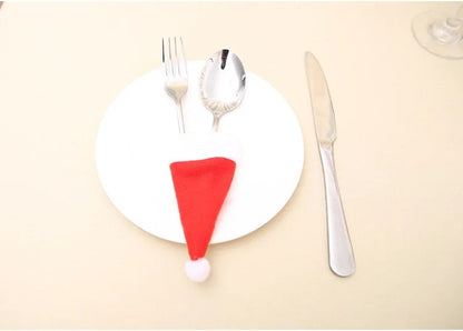 Mini Holiday Hat Cutlery Holders – Festive Covers for Forks, Knives & Spoons – Packs of 5, 10, 20, 30, 50 for Seasonal Parties & Celebrations