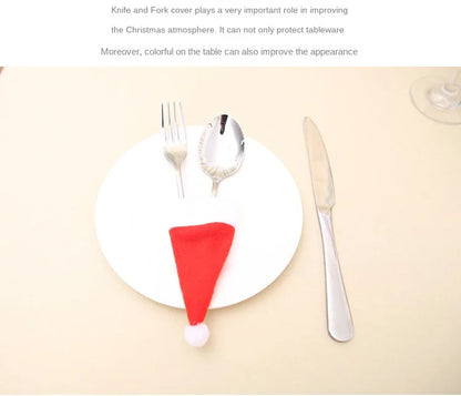 Mini Holiday Hat Cutlery Holders – Festive Covers for Forks, Knives & Spoons – Packs of 5, 10, 20, 30, 50 for Seasonal Parties & Celebrations - Home Fads 