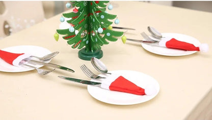 Mini Holiday Hat Cutlery Holders – Festive Covers for Forks, Knives & Spoons – Packs of 5, 10, 20, 30, 50 for Seasonal Parties & Celebrations