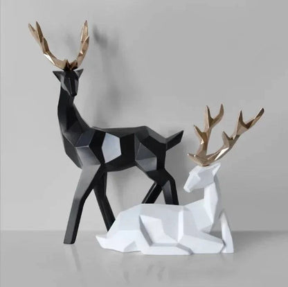 Modern 3D Deer Sculpture - 2 Pcs Elegant Table Decor for Home and Office - Home Fads 