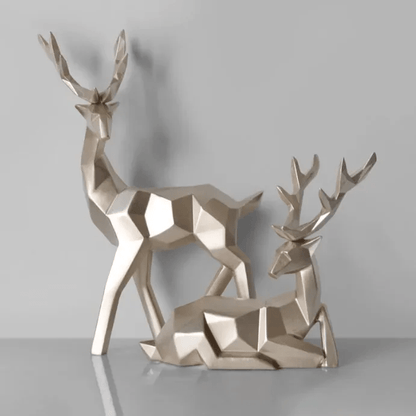 Modern 3D Deer Sculpture - 2 Pcs Elegant Table Decor for Home and Office - Home Fads 