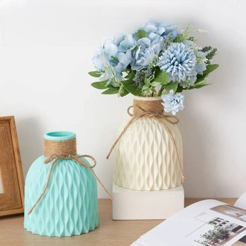 Modern Decorative Plastic Flower Vase – Elegant Wave Design Table Centerpiece for Home, Office & Events - Home Fads 