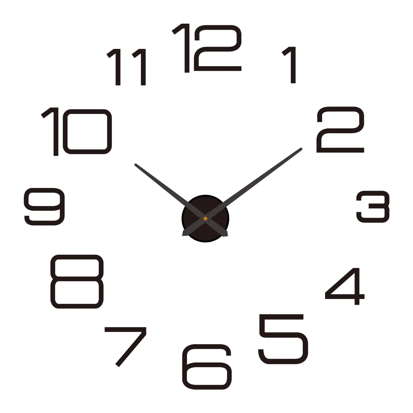 Modern Large Wall Clock - 3D DIY Quartz Acrylic Mirror Stickers - 48 Inch - Home Fads 