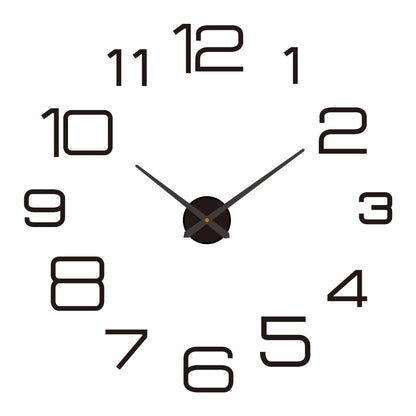 Modern Large Wall Clock - 3D DIY Quartz Acrylic Mirror Stickers - 48 Inch - Home Fads 