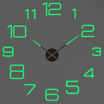 Modern Large Wall Clock - 3D DIY Quartz Acrylic Mirror Stickers - 48 Inch - Home Fads 