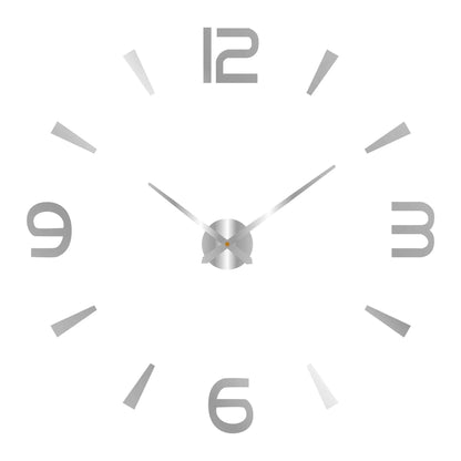 Modern Large Wall Clock - 3D DIY Quartz Acrylic Mirror Stickers - 48 Inch - Home Fads 