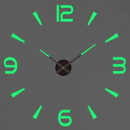 Modern Large Wall Clock - 3D DIY Quartz Acrylic Mirror Stickers - 48 Inch - Home Fads 