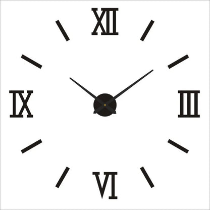 Modern Large Wall Clock - 3D DIY Quartz Acrylic Mirror Stickers - 48 Inch - Home Fads 