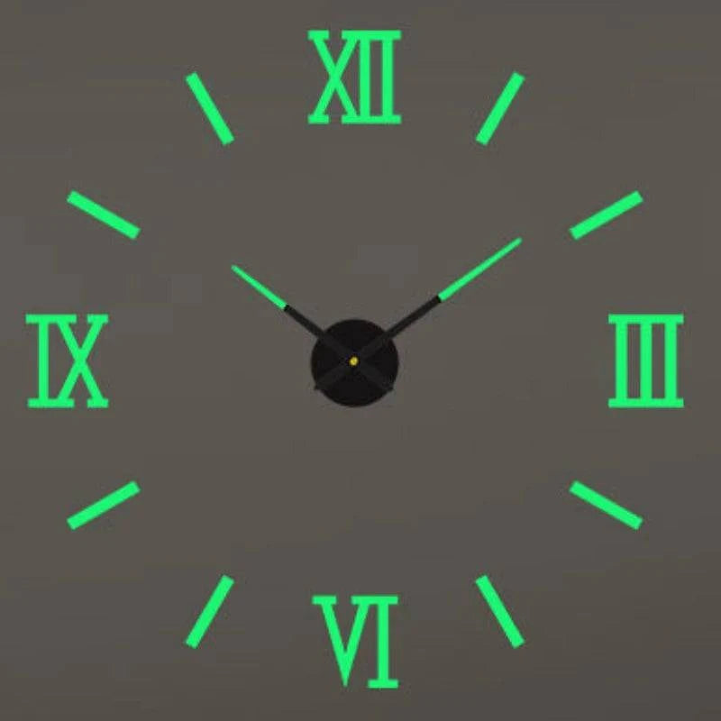 Modern Large Wall Clock - 3D DIY Quartz Acrylic Mirror Stickers - 48 Inch - Home Fads 