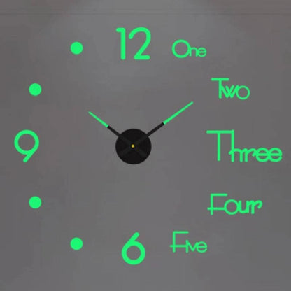 Modern Large Wall Clock - 3D DIY Quartz Acrylic Mirror Stickers - 48 Inch - Home Fads 