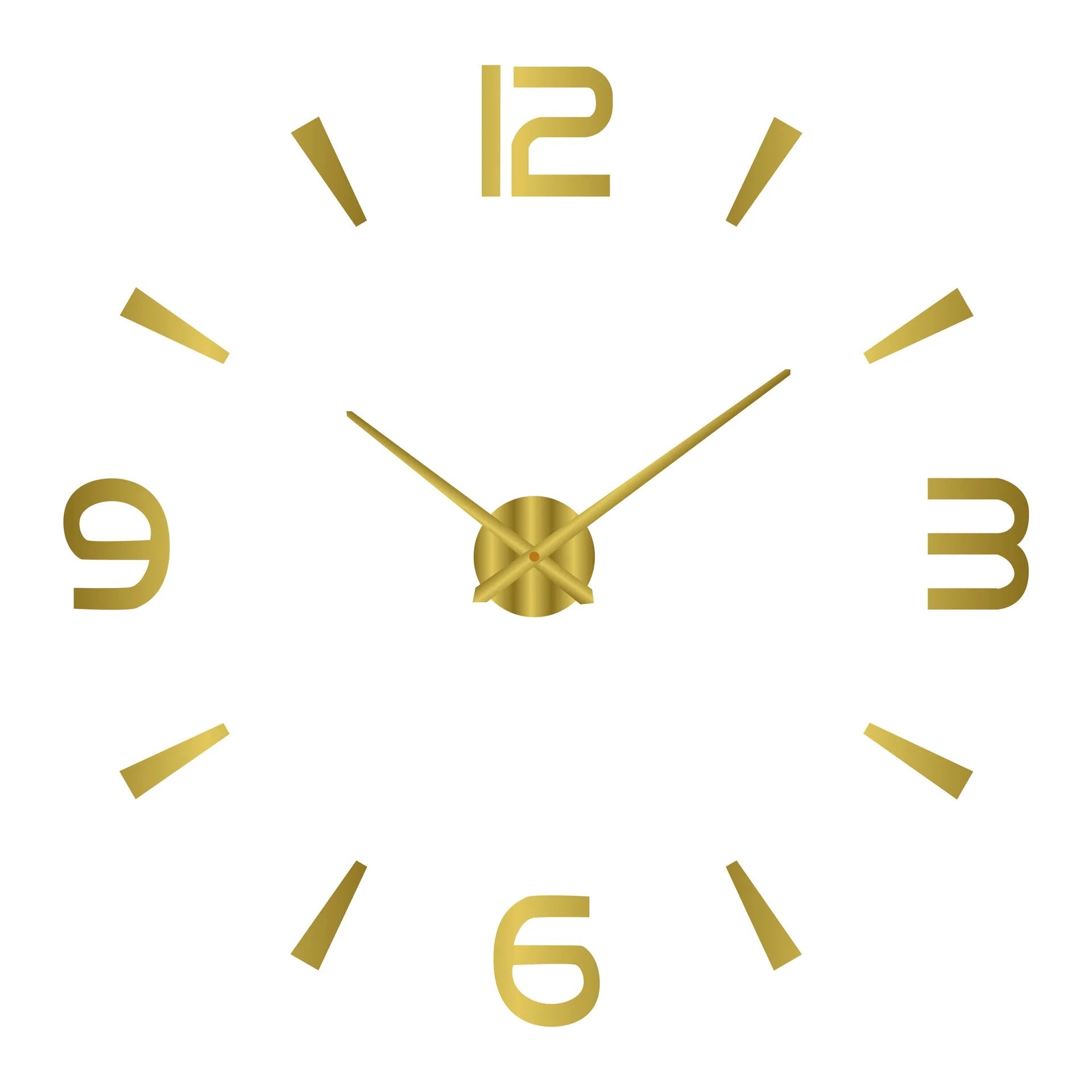 Modern Large Wall Clock - 3D DIY Quartz Acrylic Mirror Stickers - 48 Inch - Home Fads 