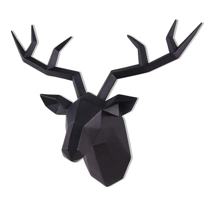 Modern Resin Deer Head Wall Sculpture – Decorative Elk Antler Statue for Living Room, Office, or Entryway - Home Fads 