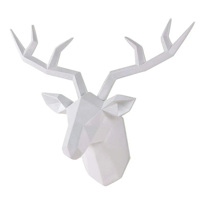 Modern Resin Deer Head Wall Sculpture – Decorative Elk Antler Statue for Living Room, Office, or Entryway - Home Fads 