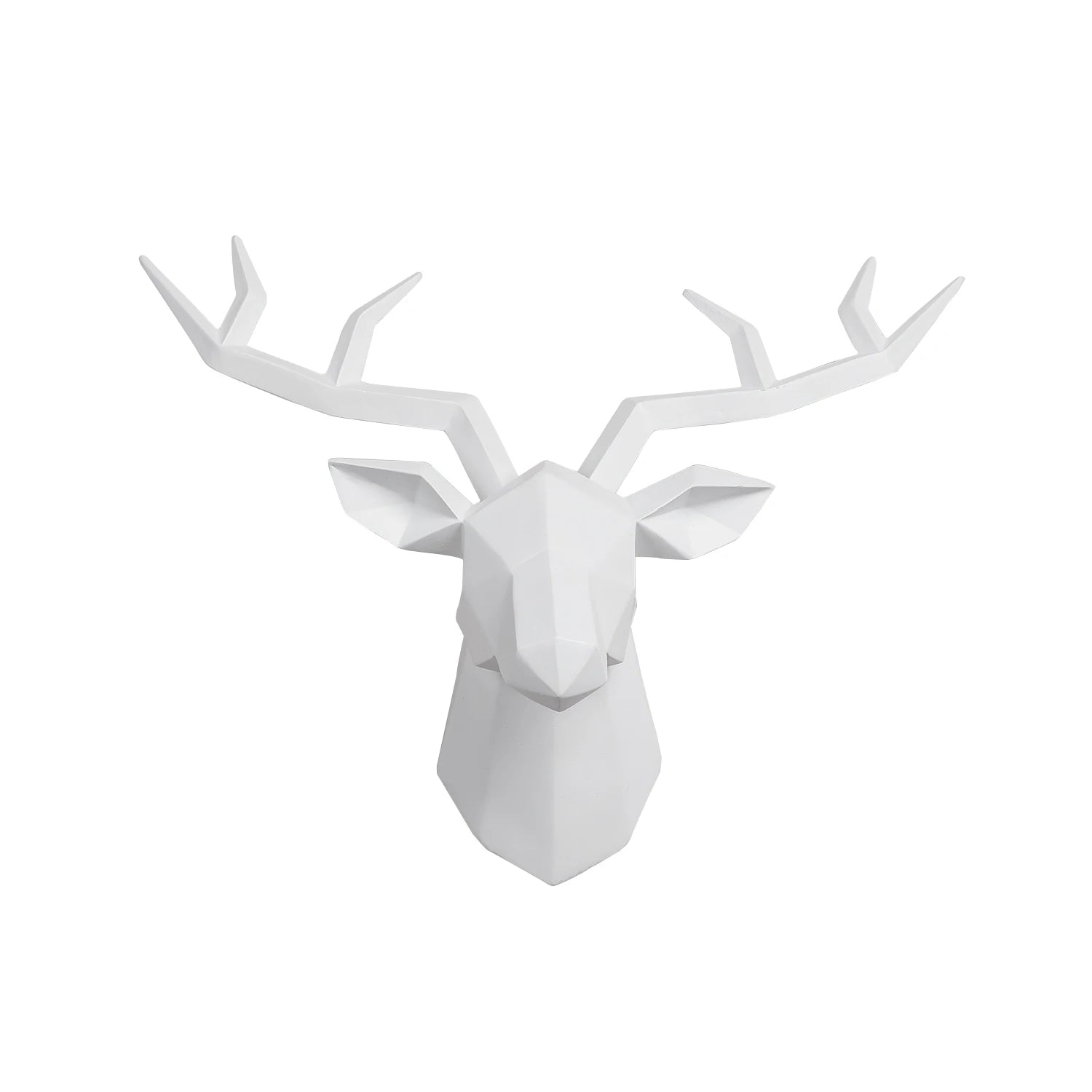Modern Resin Deer Head Wall Sculpture – Decorative Elk Antler Statue for Living Room, Office, or Entryway - Home Fads 