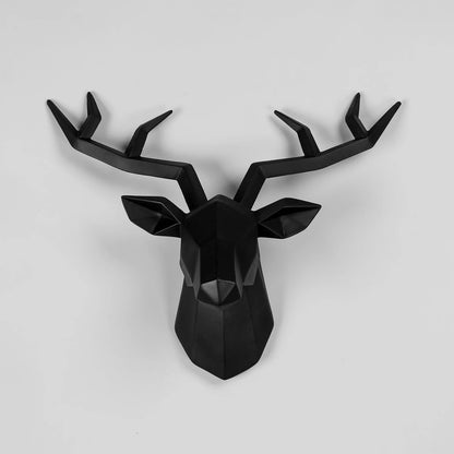 Modern Resin Deer Head Wall Sculpture – Decorative Elk Antler Statue for Living Room, Office, or Entryway - Home Fads 