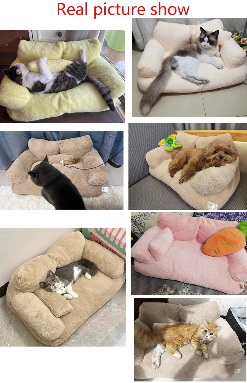 Opulent Plush Non-Slip Washable Sofa Bed for Dogs and Cats - Soft and Luxurious Pet Furniture - Home Fads 