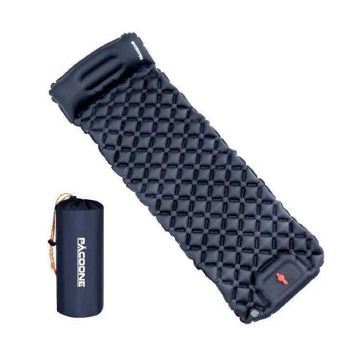 Outdoor Camping Inflatable Mattress with Built-In Pump - Ultralight Air Mat with Pillows - Home Fads 