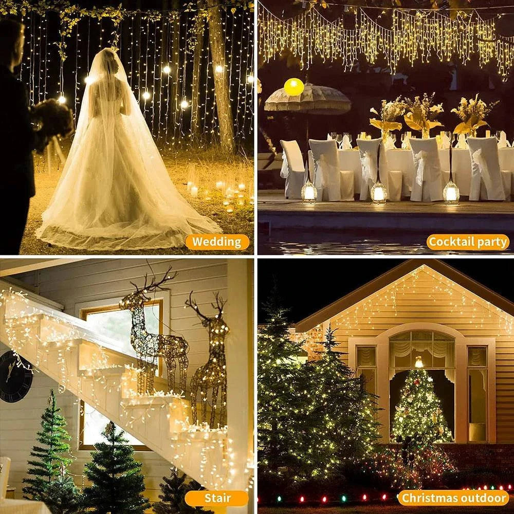 Outdoor Decorative LED Curtain String Lights - 5M Garland for Christmas, New Year's Eve, Ramadan, Diwali, and Outdoor Festive Decor - Home Fads