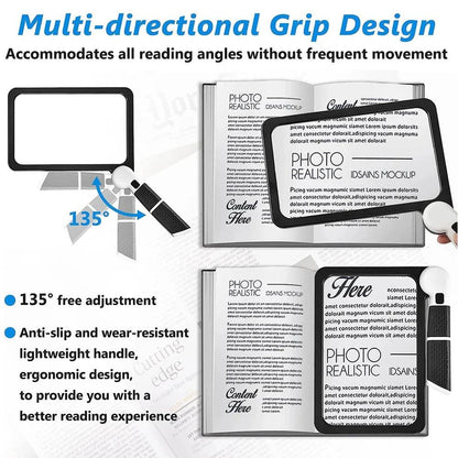 Portable 5X Handheld Illuminated Magnifier with 48 LEDs - Foldable Square Inspection Glass for Reading & Gifts, 20.8x16.5x2.5 cm (8.1x6.5x1 in) Folded - Home Fads 