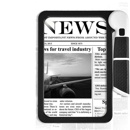 Portable 5X Handheld Illuminated Magnifier with 48 LEDs - Foldable Square Inspection Glass for Reading & Gifts, 20.8x16.5x2.5 cm (8.1x6.5x1 in) Folded - Home Fads 