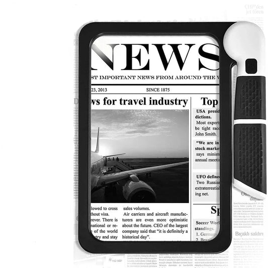 Portable 5X Handheld Illuminated Magnifier with 48 LEDs - Foldable Square Inspection Glass for Reading & Gifts, 20.8x16.5x2.5 cm (8.1x6.5x1 in) Folded - Home Fads 
