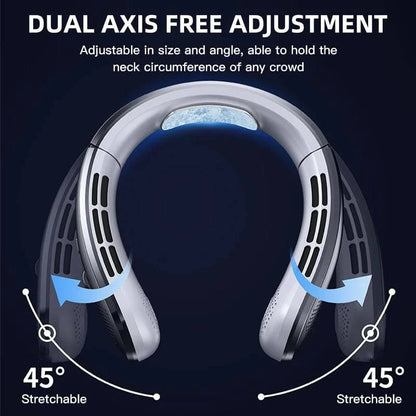 Portable Bladeless Neckband Fan with Digital Display - USB Rechargeable - Home Fads 