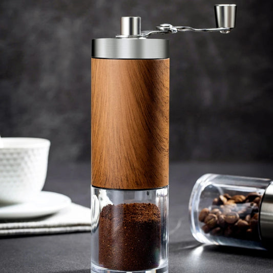 Portable Hand Coffee Grinder – Stainless Steel Manual Mill with Adjustable Coarseness & Wood Grain Design - Home Fads 